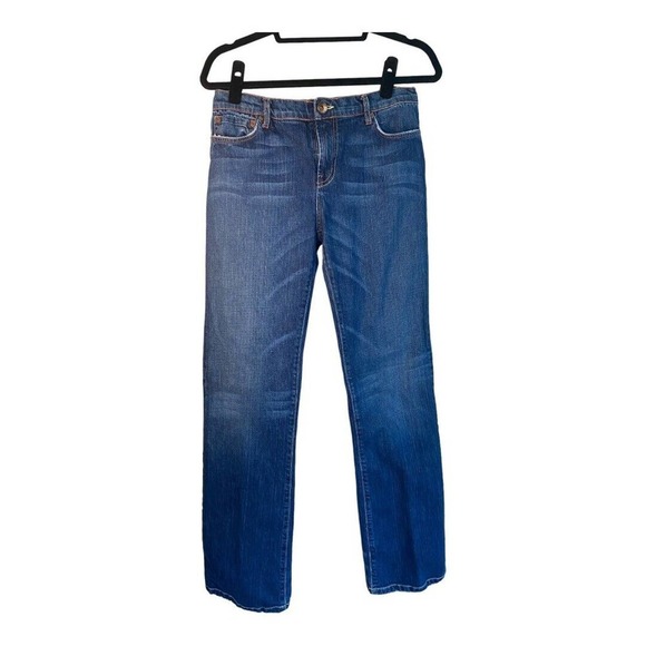 WOMEN'S Vintage True Grit Straight Leg Jeans Size 27 Orange/ Yellow Stitching - Picture 2 of 11